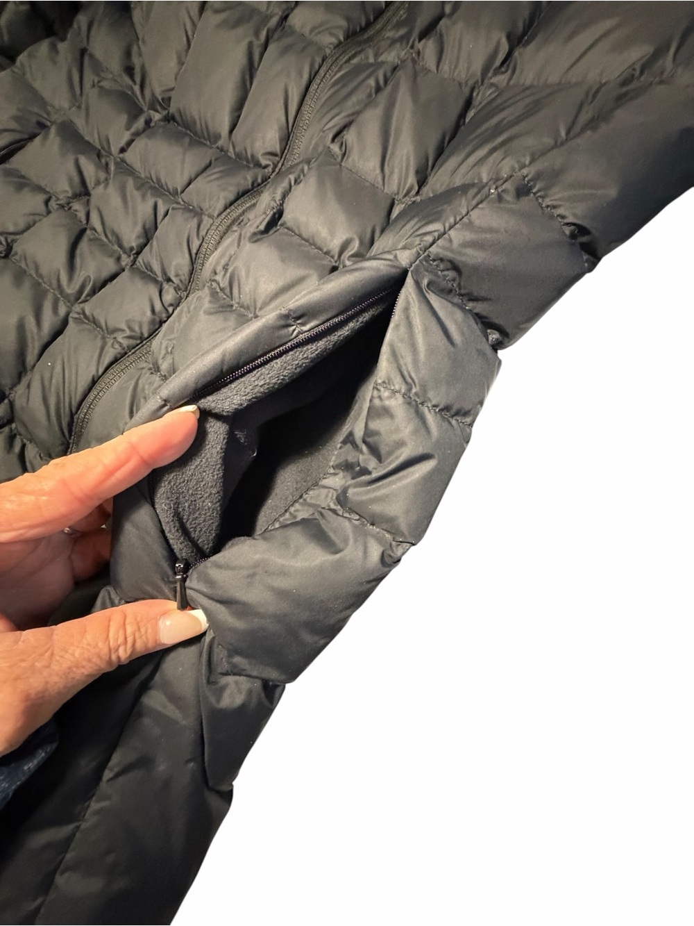 Lands End Goosedown Long Black Quilted Puffer Coat Womens Sz Med - Picture 10 of 14